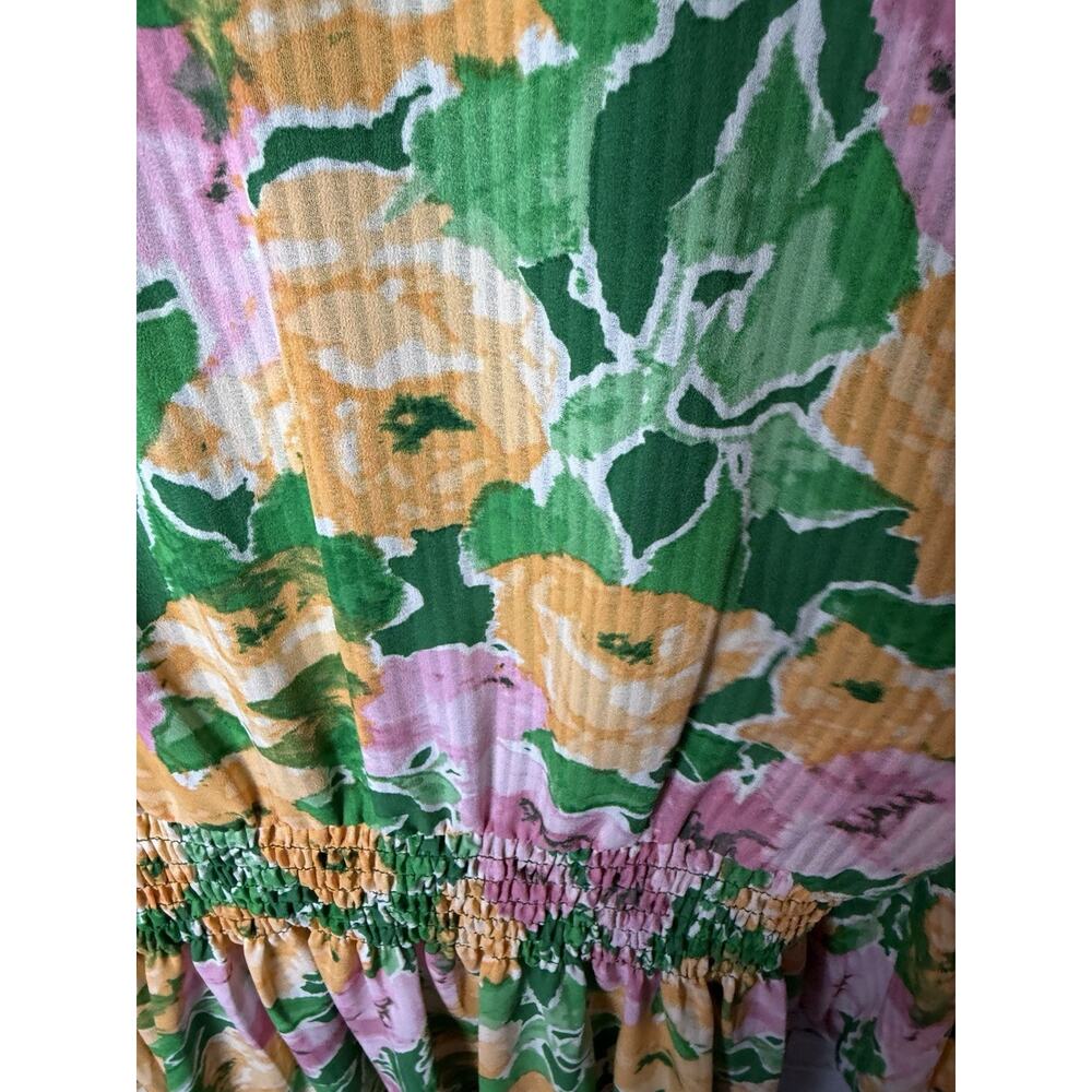 Taylor Drop Waist Green Floral Spring Dress NWT Size 14 Flutter - Picture 8 of 9